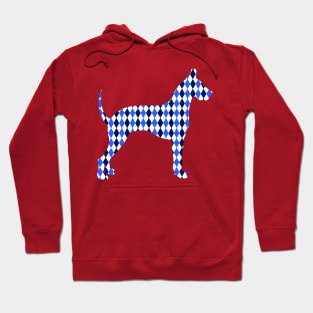 Blue Harlequin Great Dane Silhouette Hoodie